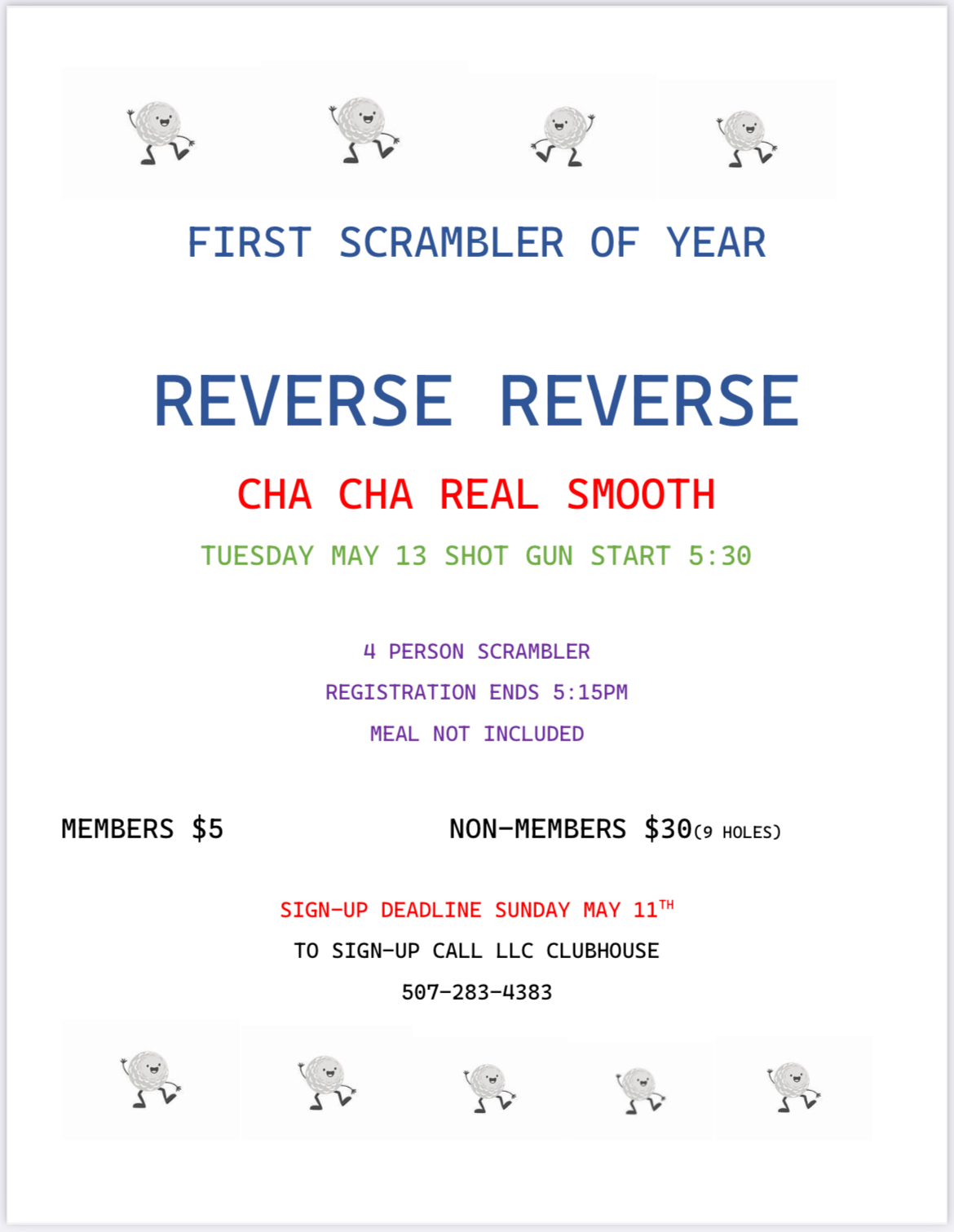 Reverse Scramble Flyer Info- Call the course for more info