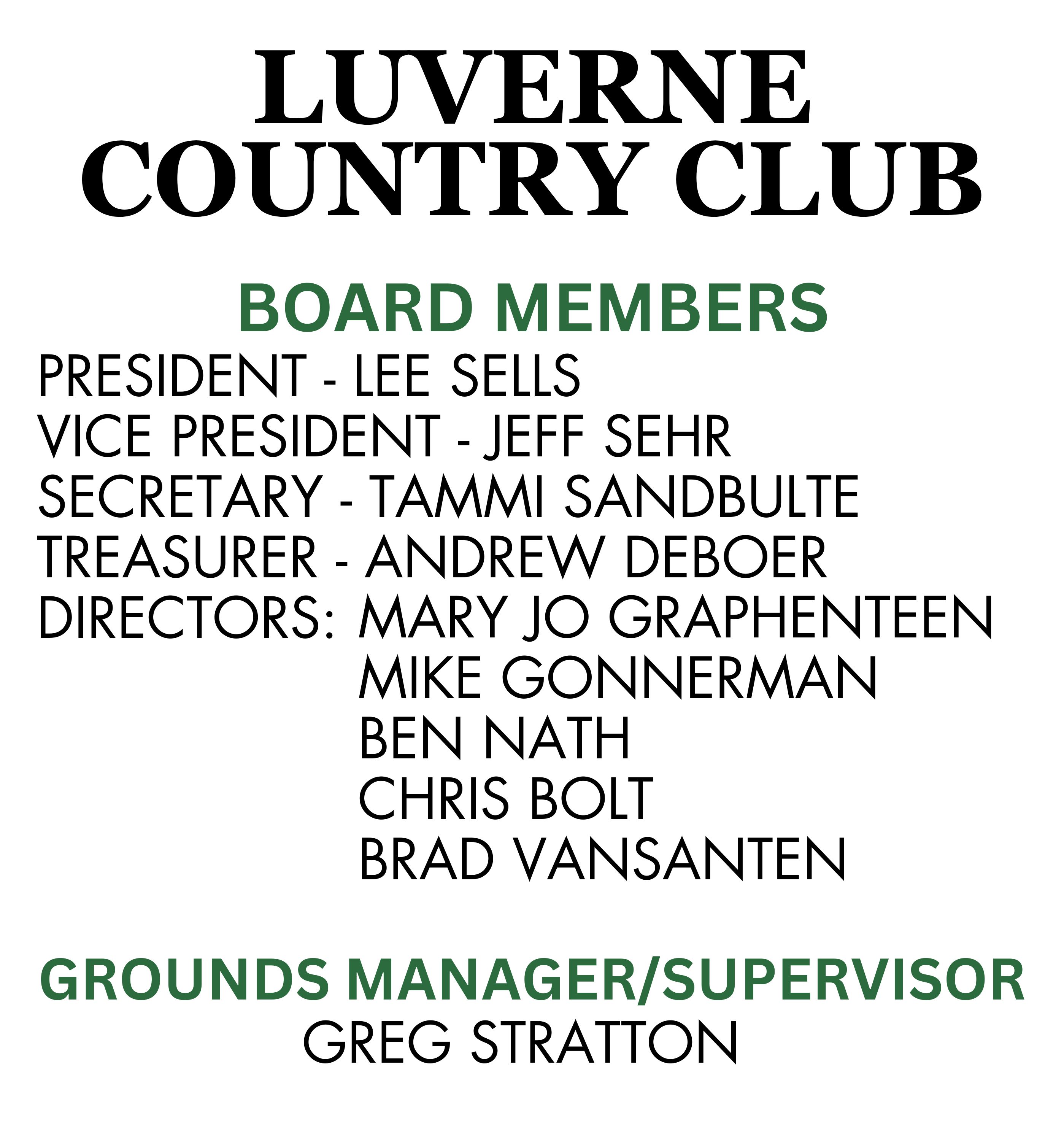luverne country club board members